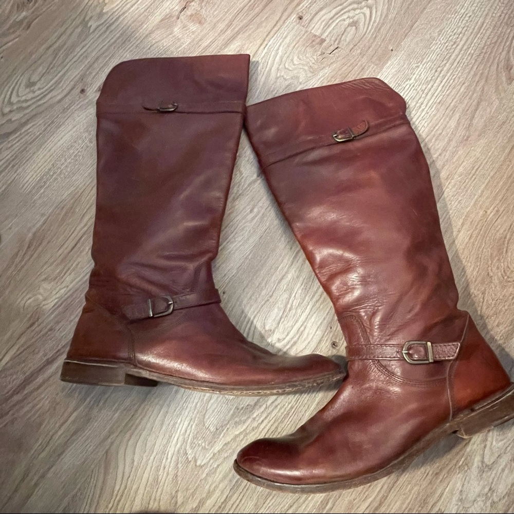 Frye boots Shirley cognac size 9